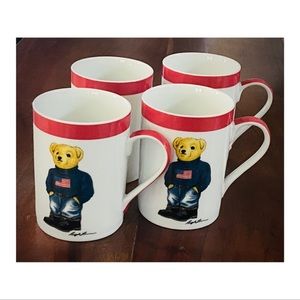 (4) RALPH LAUREN 2013 Bear Ceramic Coffee Mugs